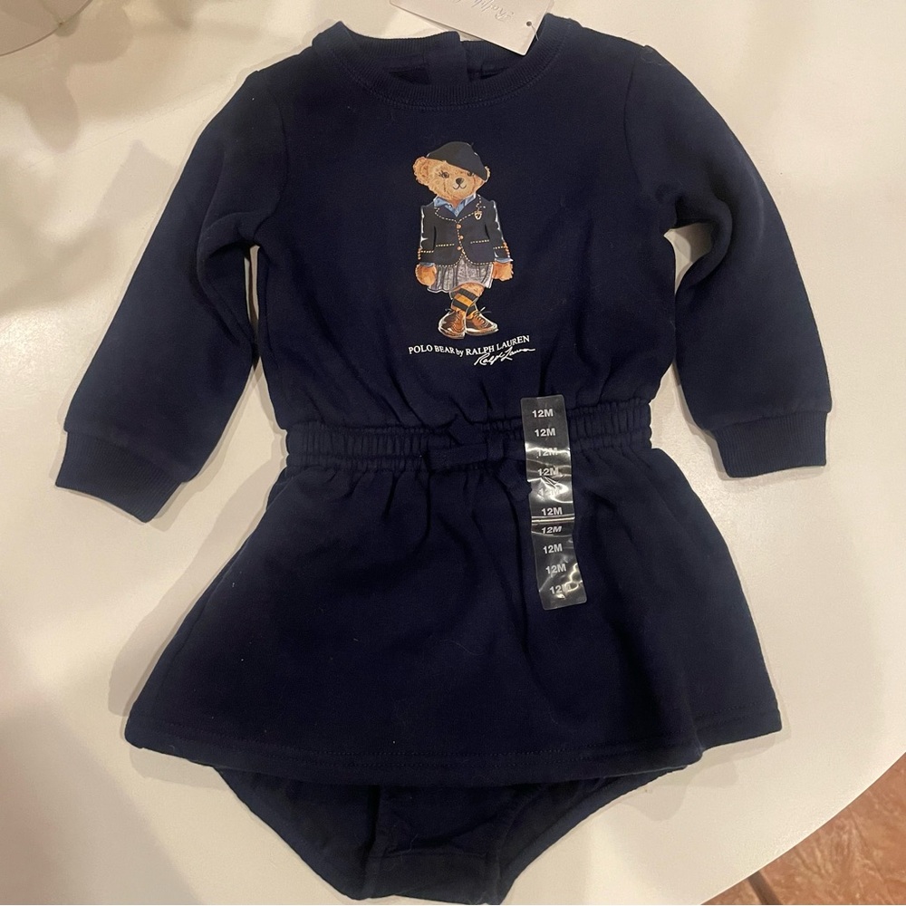 Polo Ralph Lauren Navy Bear Dress Set